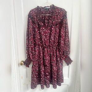 ELOQUII Elements Women's Plus Size Satin Dress with Ruffle Yoke Size 18/20